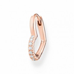 THOMAS SABO kusová náušnica Heart with white stones rose gold...