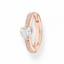 THOMAS SABO kusová náušnica Heart and white stones rose gold...