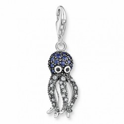 THOMAS SABO strieborný prívesok charm Octopus with blue stones...