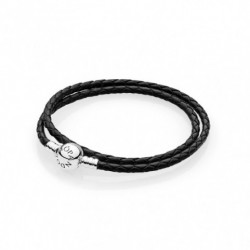 PANDORA strieborný kožený náramok 590745CBK