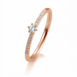 SOFIA DIAMONDS Prsteň 14 k ružové zlato s diamantmi 0,17 ct...
