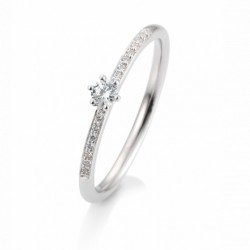 SOFIA DIAMONDS Prsteň 14 k biele zlato s diamantmi 0,17 ct...