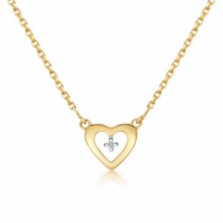 SOFIA DIAMONDS zlatý náhrdelník so srdcom a diamantom 0,005 ct...