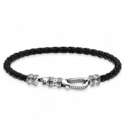 THOMAS SABO strieborný kožený náramok Leather strap Lobster clasp...