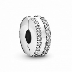 PANDORA korálka Dvojradový klipový prívesok s pavé detailami 798422C01