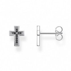 THOMAS SABO náušnice Cross black H2112-643-11