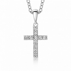 SOFIA DIAMONDS zlatý prívesok krížik  0,11 ct GEMPD30134-17