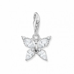 THOMAS SABO strieborný prívesok charm Butterfly white stones...