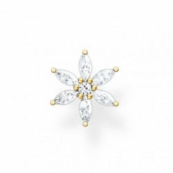 THOMAS SABO kusová náušnica Flower white stones gold H2196-414-14