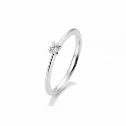 SOFIA DIAMONDS prsteň z bieleho zlata s diamantom 0,10 ct BE41/05633-W
