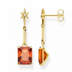 THOMAS SABO náušnice Orange stone gold with star H2115-971-8