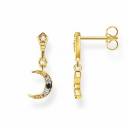 THOMAS SABO náušnice Royalty moon with stones gold H2204-959-7