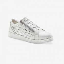 Kožené perforované tenisky so zipsom