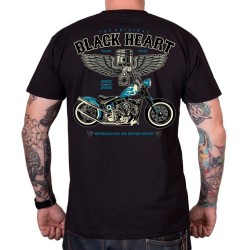 Tričko BLACK HEART Blue Chopper čierna - XXL