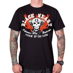 Tričko BLACK HEART Flathead Skull čierna - 3XL