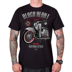 Tričko BLACK HEART Vintage Style čierna - XXL