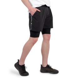 Pánske kraťasy 2v1 inSPORTline Closefit Short čierna - S