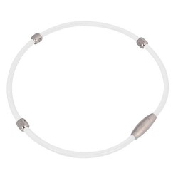 Magnetický náhrdelník inSPORTline Alkione 45 cm - biela