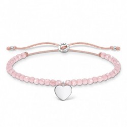 THOMAS SABO šnúrkový náramok Pink pearls heart A1985-813-9-L20v