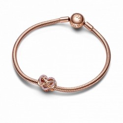 PANDORA pozlátený náramok Family Infinity Pink Heart 580728+782246C01