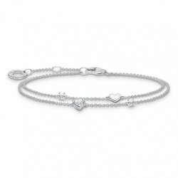 THOMAS SABO strieborný náramok Hearts and white stones silver...