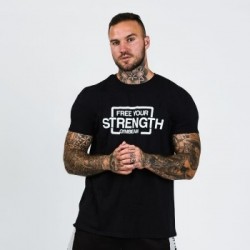 GymBeam Pánske tričko Free Your Strength Black White  S