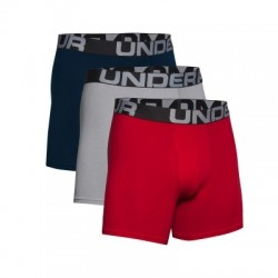 3 PACK-UA Charged Cotton 6in-RED Červená S