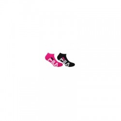 2 PACK-F9199 INVISIBLE SOCKS-629 BLACK/FUXIA Mix 39/42