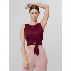 4F-WOMENS T-SHIRT TSD025-60S-BURGUNDY Červená L