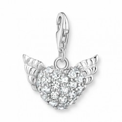 THOMAS SABO strieborný prívesok charm Winged heart white stones...