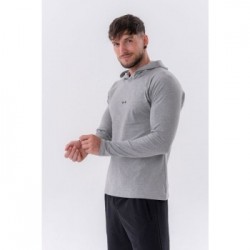 NEBBIA Pánske Tričko Long-Sleeve Hoodie Light Grey  XLXL