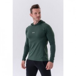 NEBBIA Pánske Tričko Long-Sleeve Hoodie Dark Green  MM