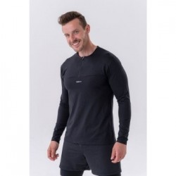 NEBBIA Pánske Tričko Long-Sleeve Layer Up Black  XLXL