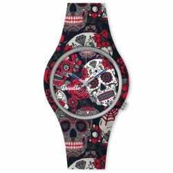 DOODLE unisex hodinky Grey Skull DOCA003