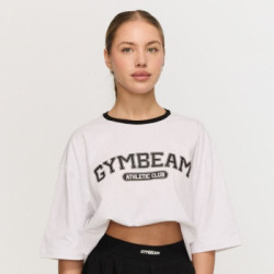 GymBeam Dámske tričko Oversized Varsity White  XL