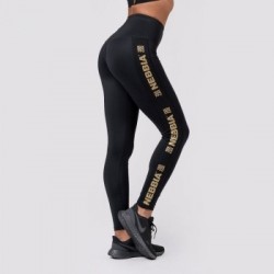 NEBBIA Dámske legíny Intense Gold Classic Black  S