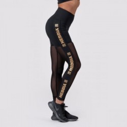 NEBBIA Dámske legíny Intense Gold Mesh Black  S