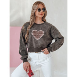 Dámska oversize mikina tie-dye so srdcom DESSER grafitová