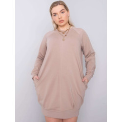 Dámske plus size šaty ARIADNE dark beige