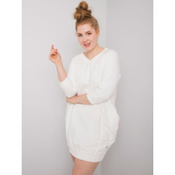 Dámske plus size bavlnené šaty KARISSA ecru