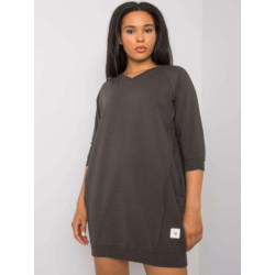 Dámske bavlnené plus size šaty KARISSA dark khaki