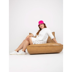 Dámske mini plus size šaty s nápisom BEULAH white