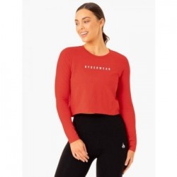 Ryderwear Dámske tričko Long Sleeve Top Foundation Red  XS