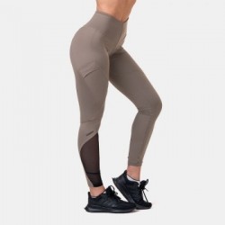 Dámske legíny High Waist Fit&Smart Mocha - NEBBIA  S