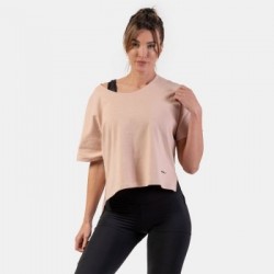 NEBBIA Dámske tričko The Minimalist Crop Top Salmon  XS/S