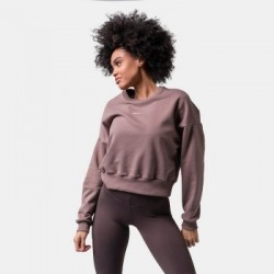 NEBBIA Dámska mikina Loose Fit Brown  XS/S