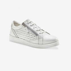 Kožené perforované tenisky so zipsom