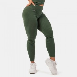 NEBBIA Dámske legíny Sporty Smart Pocket High-Waist Dark Green  S