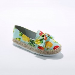 Mokasíny espadrilky s potlačou a mašľou veľ. 38
